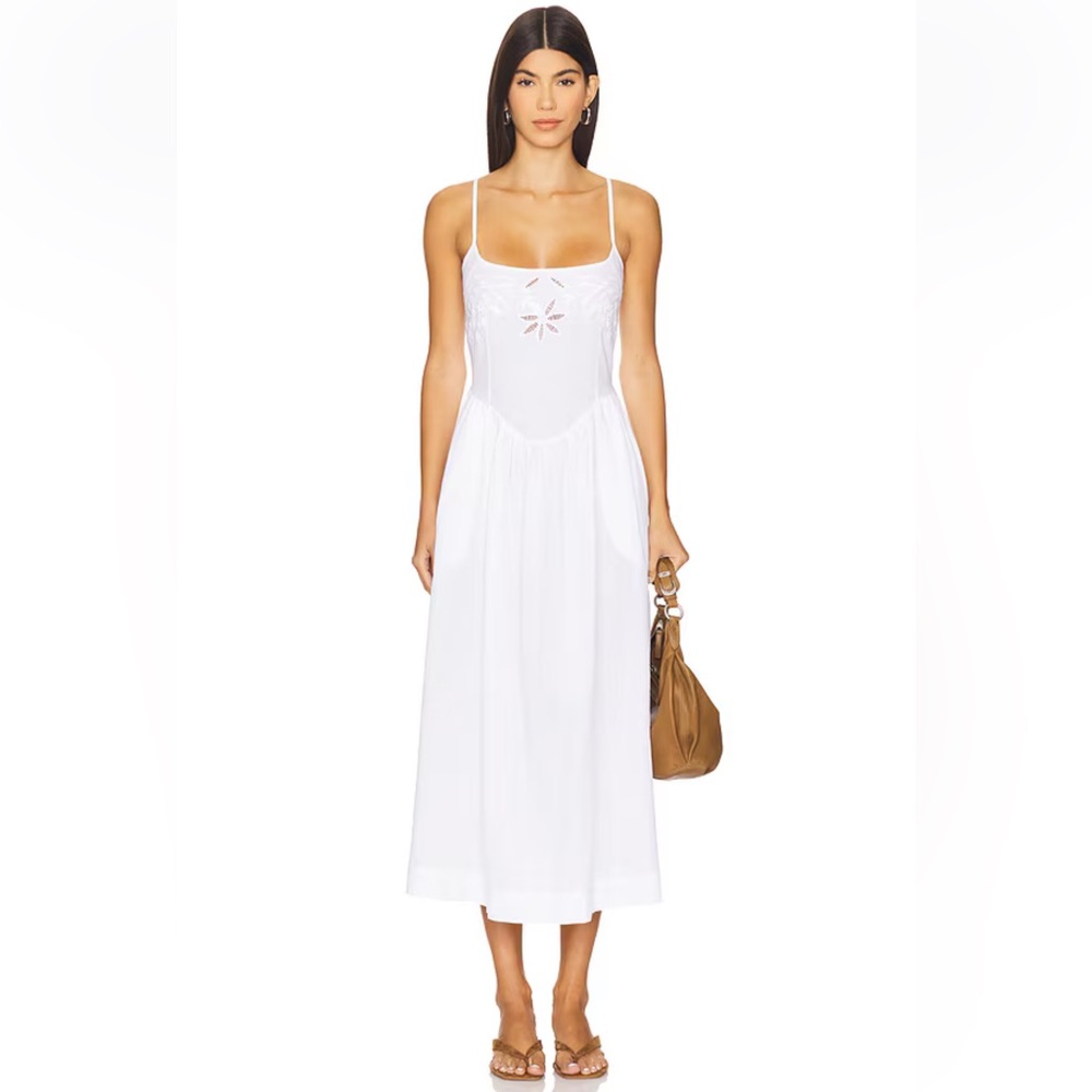 Ciao Lucia White Midi Sundress